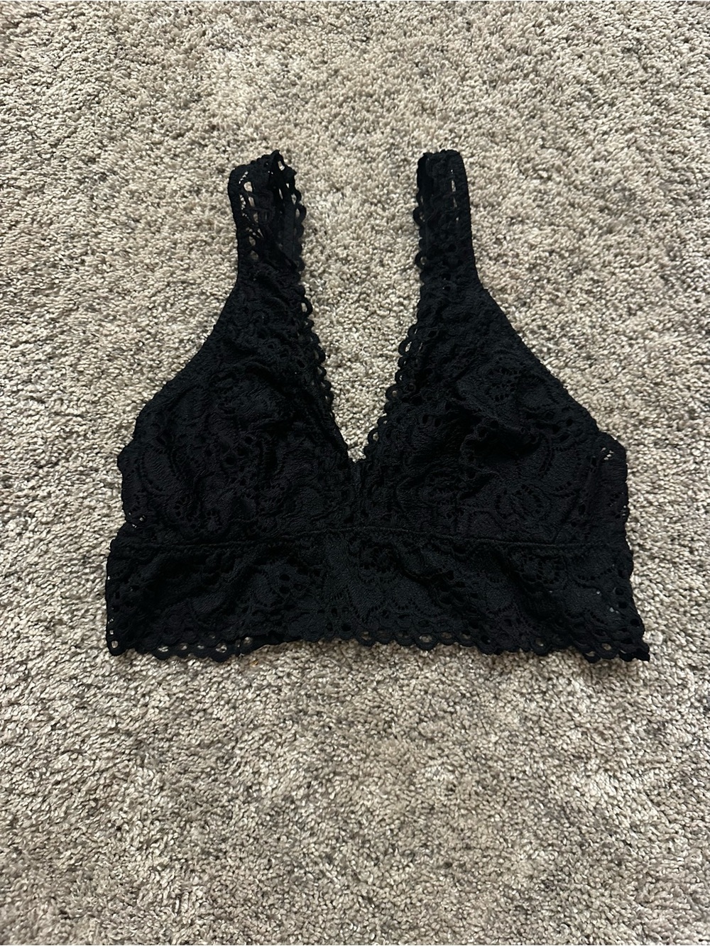 aerie Black Lace Plunge Bralette